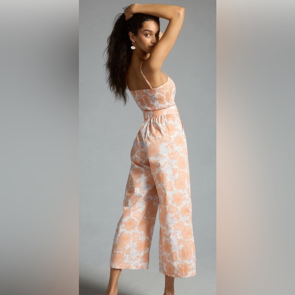 Anthropologie Lusana Arlen Smocked Halter Jumpsuit - Picture 3 of 11